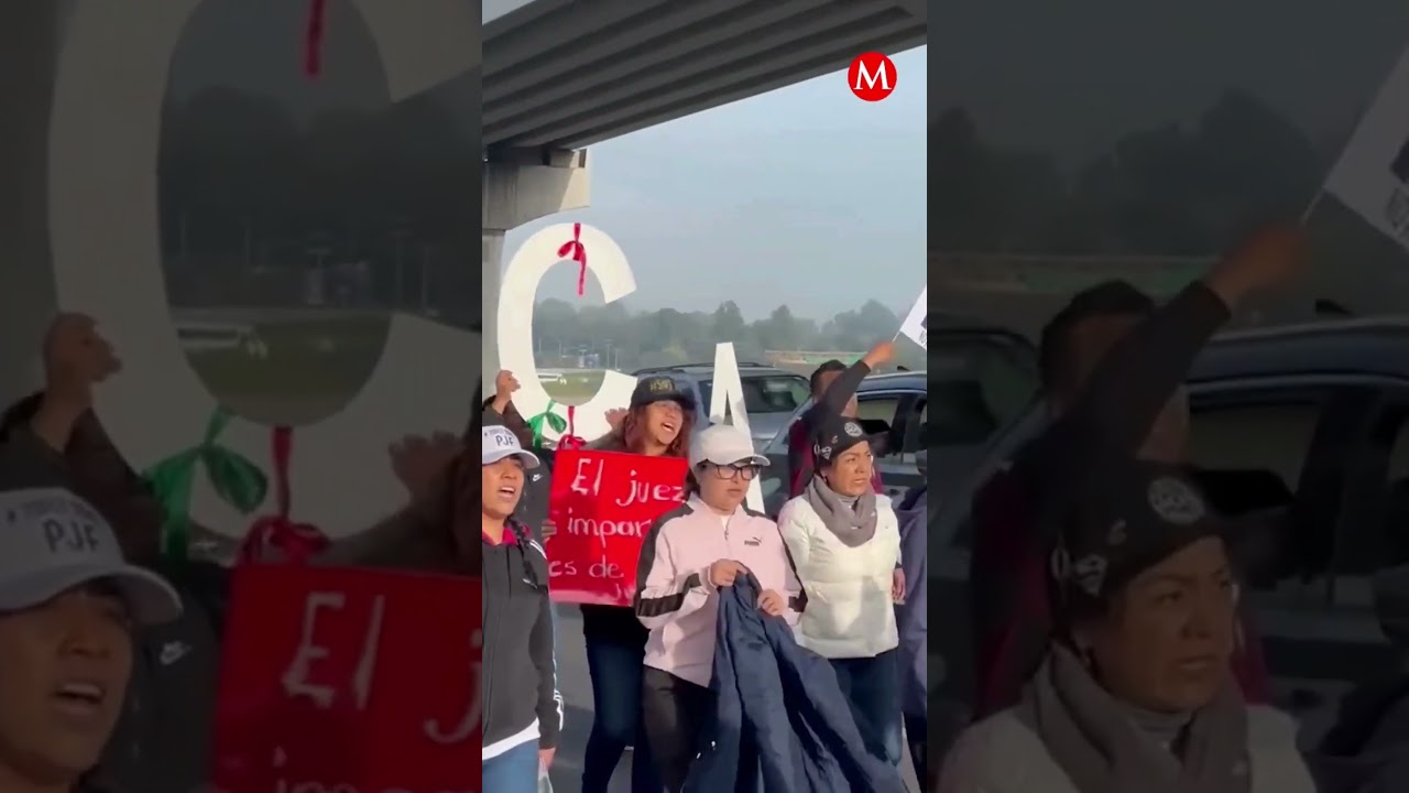 Trabajadores del PJ bloquean la México-Toluca; aseguran reforma pone en riesgo la justicia